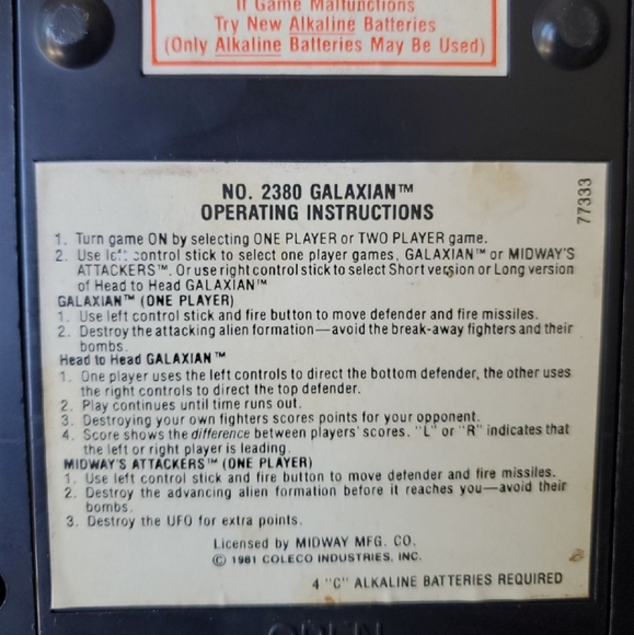 Coleco Galaxian Tabletop Mini Arcade - Picture 5 of 7